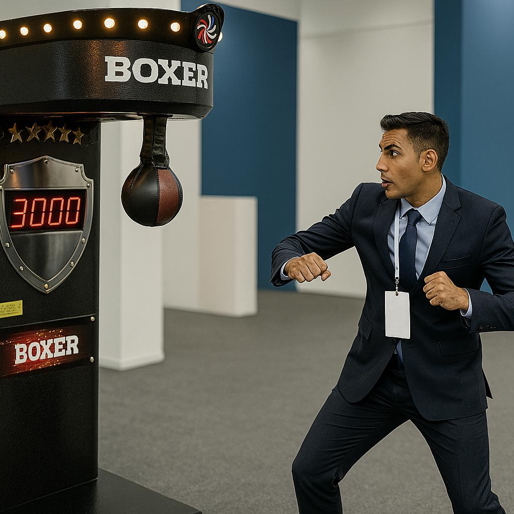 EXPLORE BOXING MACHINE FROM MIRROR BOOTH EVENT SERVICES L.L.C, PROVIDING TOP EVENT SERVICES IN DUBAI.